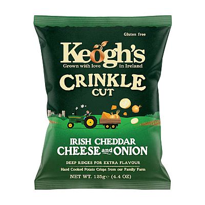 Crinkle Cut Irish Cheddar and Onion Crisps 