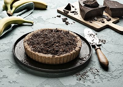 Τάρτα banoffee, χωρίς ζάχαρη, ωμοφαγική, vegan
